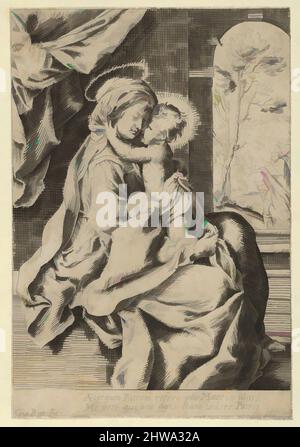 Art inspiré par les dessins et les imprimés, l'imprimé, la Vierge assis avec le Christ enfant sur ses genoux embrassant elle, Saint Joseph vu à travers une arche, oeuvres classiques modernisées par Artotop avec une touche de modernité. Formes, couleur et valeur, impact visuel accrocheur sur l'art émotions par la liberté d'œuvres d'art d'une manière contemporaine. Un message intemporel qui cherche une nouvelle direction créative. Artistes qui se tournent vers le support numérique et créent le NFT Artotop Banque D'Images