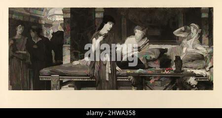 Art inspiré par les dessins et les imprimés, l'impression, le premier plat – le dîner, artiste, Etcher, éditeur, après, Sir Lawrence Alma-Tadema, œuvres classiques modernisées par Artotop avec une touche de modernité. Formes, couleur et valeur, impact visuel accrocheur sur l'art émotions par la liberté d'œuvres d'art d'une manière contemporaine. Un message intemporel qui cherche une nouvelle direction créative. Artistes qui se tournent vers le support numérique et créent le NFT Artotop Banque D'Images