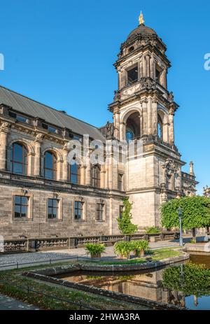 Bruehlsche terrasse de Dresde, Saxe, Allemagne Banque D'Images