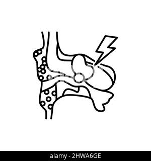 Icône de la ligne de couleur du cholestéatome.Maladies humaines.Pictogramme pour page Web, application mobile, Promo. Illustration de Vecteur