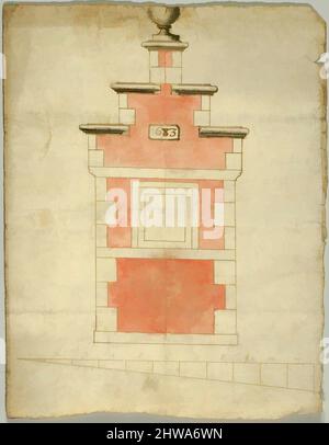 Art inspiré par dessins et estampes, dessin ornement et architecture, Design for a Small Tower ou Stepped Gable, daté de 1683, artiste, Anonyme, œuvres classiques modernisées par Artotop avec une touche de modernité. Formes, couleur et valeur, impact visuel accrocheur sur l'art émotions par la liberté d'œuvres d'art d'une manière contemporaine. Un message intemporel qui cherche une nouvelle direction créative. Artistes qui se tournent vers le support numérique et créent le NFT Artotop Banque D'Images