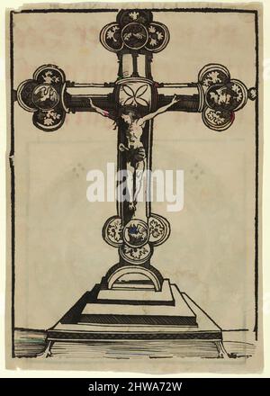 Art inspiré par les dessins et les estampes, l'impression, Une croix dorée argentée avec le Christ crucifié, des reliquaires de Wittenberg, reliquaires de Wittenberg, œuvres classiques modernisées par Artotop avec un peu de modernité. Formes, couleur et valeur, impact visuel accrocheur sur l'art émotions par la liberté d'œuvres d'art d'une manière contemporaine. Un message intemporel qui cherche une nouvelle direction créative. Artistes qui se tournent vers le support numérique et créent le NFT Artotop Banque D'Images