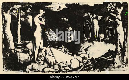 Art inspiré par dessins et estampes, Print, Ideal Pastoral Life (reproduit pour les mémoires de Calver), Artist, After, Edward Calvert, British, Œuvres classiques modernisées par Artotop avec une touche de modernité. Formes, couleur et valeur, impact visuel accrocheur sur l'art émotions par la liberté d'œuvres d'art d'une manière contemporaine. Un message intemporel qui cherche une nouvelle direction créative. Artistes qui se tournent vers le support numérique et créent le NFT Artotop Banque D'Images