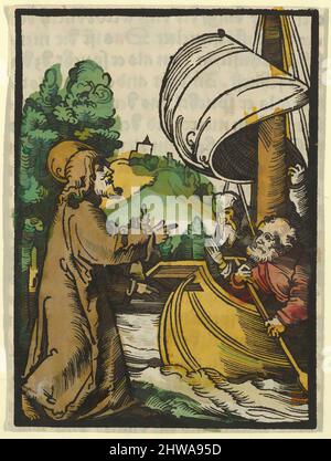 Art inspiré par dessins et estampes, Imprimer, Christ apaisant la tempête sur le lac Tiberias, de Das Plenarium, artiste, éditeur, Hans Schäufelein, Œuvres classiques modernisées par Artotop avec une touche de modernité. Formes, couleur et valeur, impact visuel accrocheur sur l'art émotions par la liberté d'œuvres d'art d'une manière contemporaine. Un message intemporel qui cherche une nouvelle direction créative. Artistes qui se tournent vers le support numérique et créent le NFT Artotop Banque D'Images