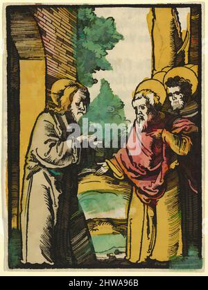 Art inspiré par les dessins et les estampes, Imprimer, Christ parlant aux disciples, 3, de Das Plenarium, artiste, Éditeur, Hans Schäufelein, œuvres classiques modernisées par Artotop avec une touche de modernité. Formes, couleur et valeur, impact visuel accrocheur sur l'art émotions par la liberté d'œuvres d'art d'une manière contemporaine. Un message intemporel qui cherche une nouvelle direction créative. Artistes qui se tournent vers le support numérique et créent le NFT Artotop Banque D'Images