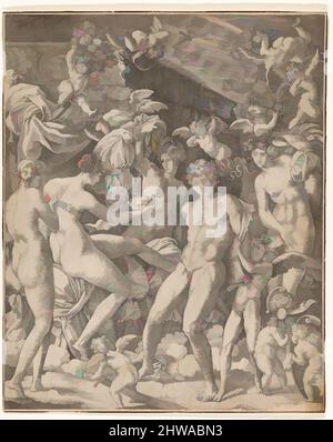 Art inspiré par les dessins et estampes, Print, venus et Mars avec cupid et les trois Grâces, anciennement attribué à, Giovanni Jacopo Caraglio, oeuvres classiques modernisées par Artotop avec un peu de modernité. Formes, couleur et valeur, impact visuel accrocheur sur l'art émotions par la liberté d'œuvres d'art d'une manière contemporaine. Un message intemporel qui cherche une nouvelle direction créative. Artistes qui se tournent vers le support numérique et créent le NFT Artotop Banque D'Images