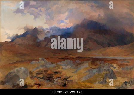 Art inspiré par dessins et estampes, dessin, Snowdon, après un avril Hailstorm ou Snowdon à travers Clearing Clouds, artiste, œuvres classiques modernisées par Artotop avec un peu de modernité. Formes, couleur et valeur, impact visuel accrocheur sur l'art émotions par la liberté d'œuvres d'art d'une manière contemporaine. Un message intemporel qui cherche une nouvelle direction créative. Artistes qui se tournent vers le support numérique et créent le NFT Artotop Banque D'Images