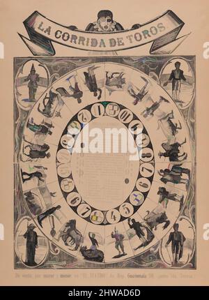 L'art inspiré par le jeu de la couronne (corrida de toros), ? José Guadalupe Posada (mexicain, 1851–1913), ? Manuel Manilla Mexicain, Mexico, Classic œuvres modernisées par Artotop avec un peu de modernité. Formes, couleur et valeur, impact visuel accrocheur sur l'art émotions par la liberté d'œuvres d'art d'une manière contemporaine. Un message intemporel qui cherche une nouvelle direction créative. Artistes qui se tournent vers le support numérique et créent le NFT Artotop Banque D'Images