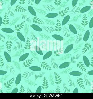 Élégant motif fleuri vectoriel sans couture élégant et tendance avec branches abstraites de feuilles. Répéter texture arrière-plan folié pour l'impression et le textile Illustration de Vecteur