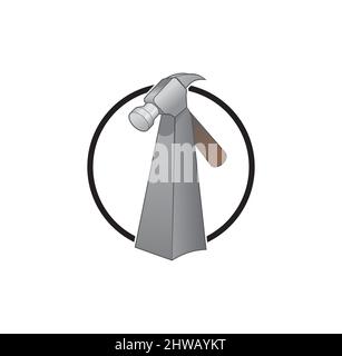 Construction Hammer Trophy design illustration vecteur eps format , adapté à vos besoins de conception, logo, illustration, animation, etc Illustration de Vecteur