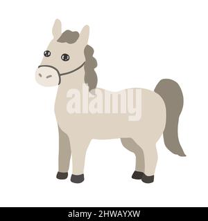 Animaux de la ferme de cheval de dessin animé Illustration de Vecteur