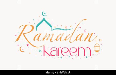 Kareem de Ramadan. Modèle de prières de la communauté du festival islamique pour la bannière, la carte, l'affiche, le fond. Illustration de Vecteur