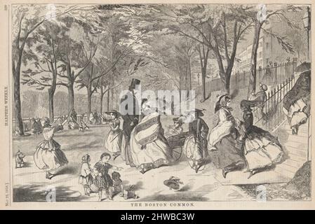 The Boston Common, de Harper’s Weekly, 22 mai 1858. Artiste: Winslow Homer, cuisine américaine, 1836–1910 Banque D'Images