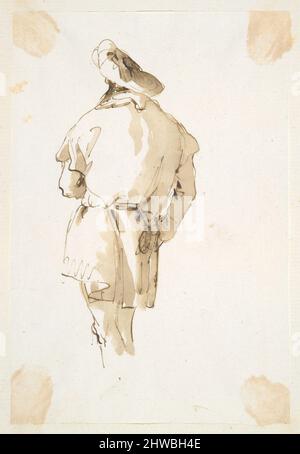 Figure masculine debout vue de derrière. Artiste: Giovanni Battista Tiepolo, Italien, Venise, 1696–1770 Banque D'Images