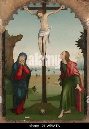 La Crucifixion. Artiste: Le Maître du ressuscité Magdalene, Italien, Ferrara, actif au début du 16th siècle Banque D'Images