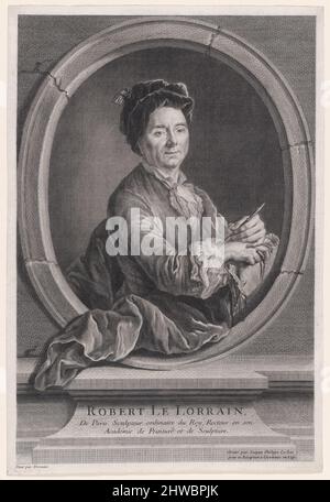Portrait de Robert le Lorrain (1666-1743). Artiste : Jacques Philippe le Bas, français, 1707–1783 Banque D'Images