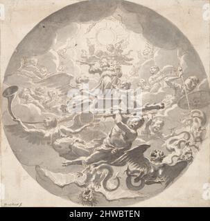 Allégorie de la protection de l'art. Artiste: Michiel van Musscher, néerlandais, 1645–1705 Banque D'Images
