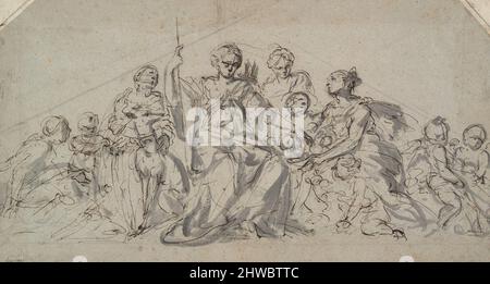 Diana avec nymphes et Putti. Artiste: Inconnu artiste, auparavant attribué à: Sébastien Bourdon, français, 1616–1671 Banque D'Images