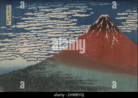 Vent du Sud à l'aube claire, également connu sous le nom de Rouge Fuji, de la série trente-six vues sur le Mont Fuji. Artiste: Katsushika Hokusai, japonais, 1760–1849 Banque D'Images