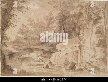 Paysage de la rivière. Artiste: Herman van Swanevelt, Néerlandais, ca. 1600–1655 Banque D'Images