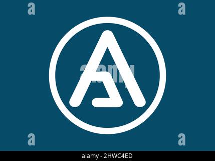 Couleur blanche d'unique Une lettre initiale en forme de cercle Illustration de Vecteur