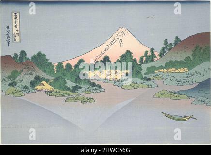 Reflet du Fuji dans le lac Misaka dans la province de Kai, de la série trente-six vues sur le Mont Fuji. Artiste: Katsushika Hokusai, japonais, 1760–1849 Banque D'Images