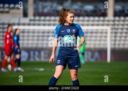 Paris, France. 05th mars 2022. Daphne Corboz du FC Paris réagit lors de la coupe de France des femmes, quart de finale du match de football entre le FC Paris et le FC Fleury 91 le 5 mars 2022 au stade de Charlery à Paris, France - photo Melanie Laurent / A2M Sport Consulting / DPPI crédit: DPPI Media/Alay Live News Banque D'Images