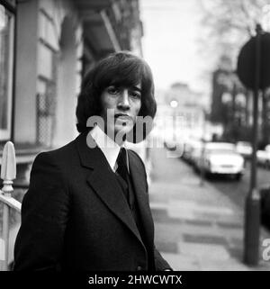 Robin Gibb du groupe pop Bee Gees à Londres. Avril 1969. Banque D'Images