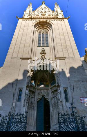 Eglise Maria am Gestade à Vienne. Célèbre église gothique a été consacrée en 1414 et est l'une des plus anciennes églises de Vienne, Autriche. Banque D'Images