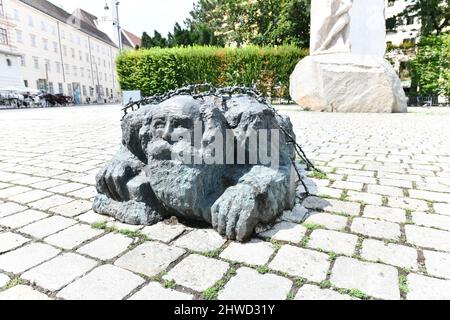 Vienne, Autriche - 18 juillet 2021 : Mémorial contre la guerre et le fascisme à Albertinaplatz à Vienne, Autriche. Banque D'Images