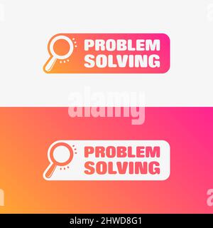 Résolution de problèmes ensemble d'étiquettes vectorielles Illustration de Vecteur