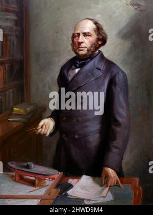 Portrait de l'inventeur suédois américain, John Ericsson (b. Johan Ericsson; 1803-1889) par Arvid Frederick Nyholm, huile sur toile, 1912 Banque D'Images