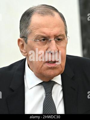 SERGEI LAVROV Ministre russe des affaires étrangères dans une photo de 2022. Photo : Kremin.ru Banque D'Images