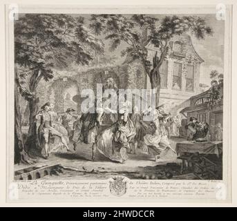 La Guinguette (l'auberge routière). Graveur : Pierre François Basan, français, 1723–1797After : Gabriel de Saint-Aubin, français, 1724–1780 Banque D'Images