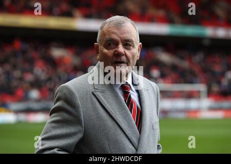 Keith Peacock, ambassadeur de Charlton Athletic, lors du match de la Sky Bet League One à la Valley, Londres. Date de la photo: Samedi 5 mars 2022. Banque D'Images