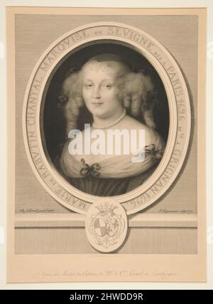 Portrait de Marie de Rabutin Chantal, Marquise de Sévigne (1626-1696). Artiste: Emile Rousseau, français, 1831–1874After: Robert Nanteuil, français, 1623–1678 Banque D'Images
