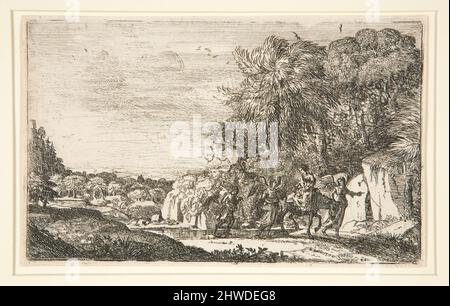 Le vol en Égypte. Artiste : Claude Gellée, nommé Claude Lorrain, français, Rome active, 1604–1682 Banque D'Images