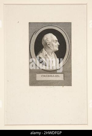 Portrait buste de Crebillon. Artiste : Augustin de Saint-Aubin, français, 1736–1807 Banque D'Images