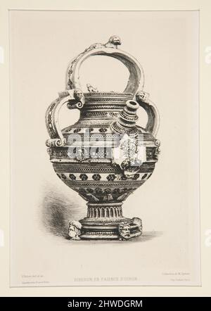 Biberon en Faience d’Oiron (bouteille de Faience d’Oiron), publié dans la Gazette des Beaux-Arts Artiste : Félix Hilaire Buhot, français, 1847–1898 Banque D'Images