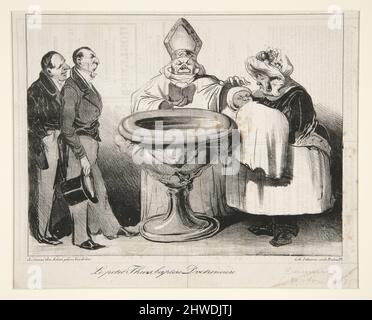 Le petit Thiers baptise Doctrinnaire. Artiste: Honoré Daumier, Français, 1808–1879 Banque D'Images