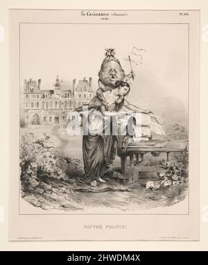 Pauvre France! (Pauvre France!) De la caricature, n° 82, mai 1832, pl. 164. Artiste : Jean Ignace Isidore Gérard, français, 1803–1847 Banque D'Images