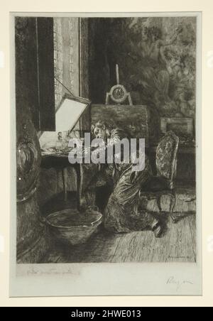 Le Peintre. Artiste: Paul-Adolphe Rajon, Français, 1843–1888After: Jean Louis Ernest Meissonier, Français, 1815–1891 Banque D'Images