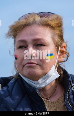 Antalya, Turquie 4 mars 2022 : Ukraine manifestations anti-guerre contre la Russie à Antalya, Turquie Banque D'Images