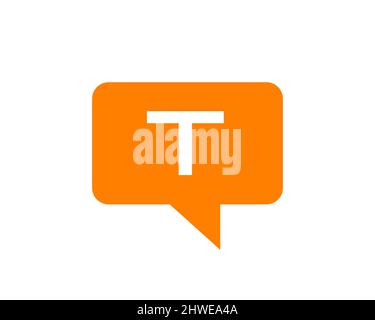 Logo de chat sur le concept T Letter. Logo lettre T Chat. Modèle de logo de communication lettre T. Illustration de Vecteur