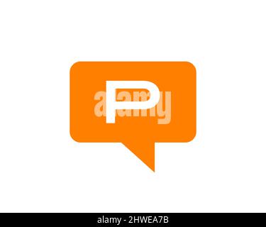 Logo de chat sur le concept de lettre P. Logo Chat lettre P. Modèle de logo de communication lettre P. Illustration de Vecteur