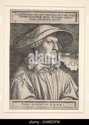 Autoportrait à l'âge de 28 ans. Artiste: Heinrich Aldeverver, Allemagne, 1502–1555/61 Banque D'Images