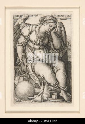 Melencolia. Artiste: Hans Sebald Beham, Allemand, 1500–1550 Banque D'Images