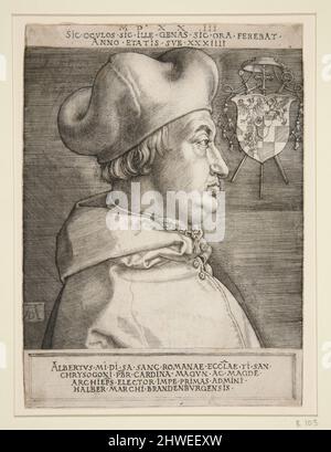 Cardinal Albrecht de Brandebourg (grande plaque). Artiste: Albrecht Dürer, allemand, 1471–1528 Banque D'Images