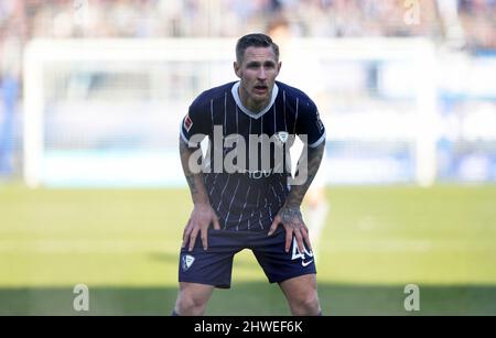 Bochum, Allemagne. 05th mars 2022. Firo : 05.03.2022, Fuvuball, 1st Bundesliga, saison 2021/2022, VfL Bochum - SpVgg Greuther Fvºrth 2: 1 Sebastian POLTER, Bochum, tension Credit: dpa/Alay Live News Banque D'Images
