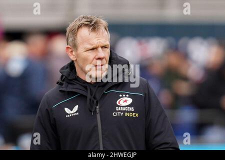 Mark McCall Sarrasins Directeur de Rugby Banque D'Images